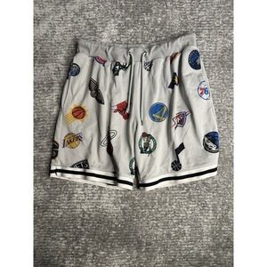 NBA Basketball Shorts Men's Gray Multi Team Ultra Game Mesh Logos Graphic